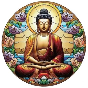 Picture of Buddha stained glass hanger