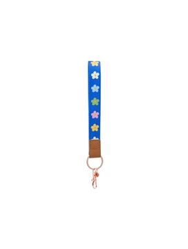 Picture of Blue floral wristlet keychain