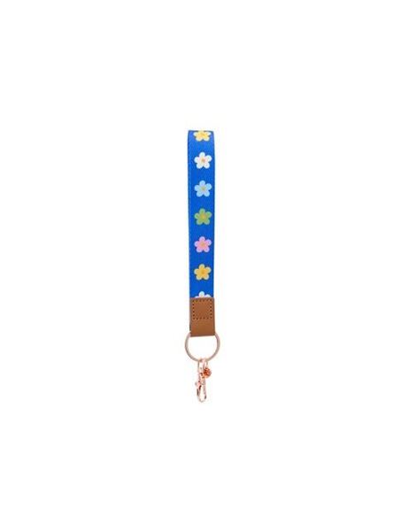 Picture of Blue floral wristlet keychain