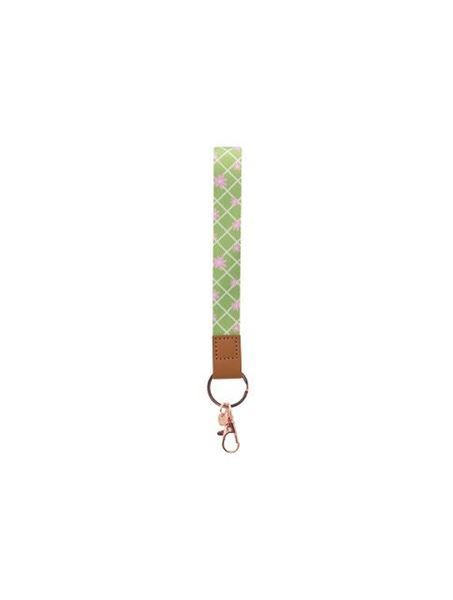 Picture of Green daisy wristlet keychain