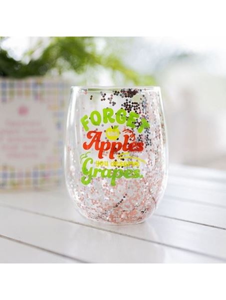 Picture of Grapes glitter wine glass