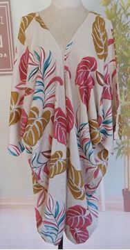 Picture of Long shrug cape floral grey