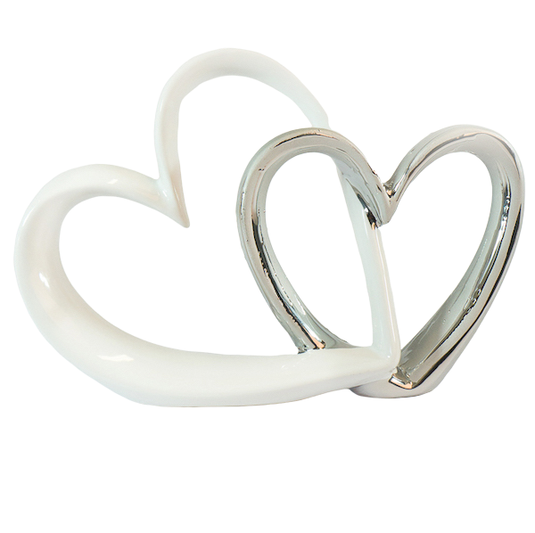 Picture of White & silver hearts