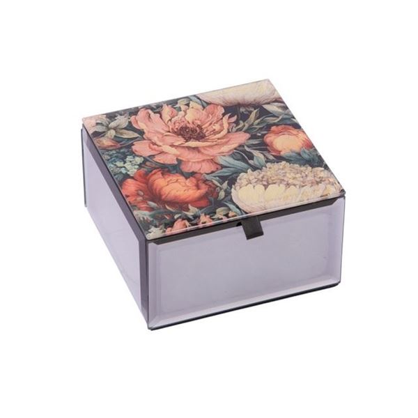 Picture of Red flowers trinket box