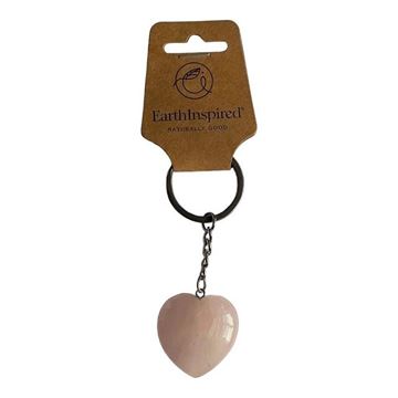 Picture of Rose quartz heart keyring