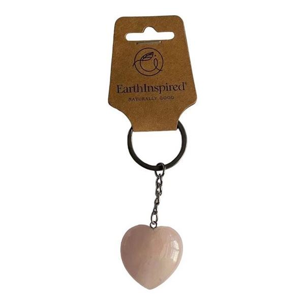 Picture of Rose quartz heart keyring