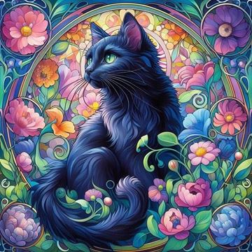 Picture of Ceramic trivet black cat