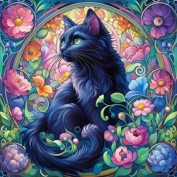 Picture of Ceramic trivet black cat