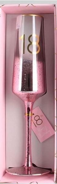 Picture of 18th pink flute glass