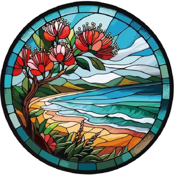Picture of Beach stained glass hanger