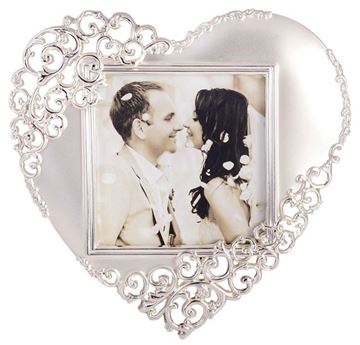 Picture of Silver satin heart frame