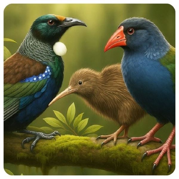 Picture of Coaster kiwi tui pukeko