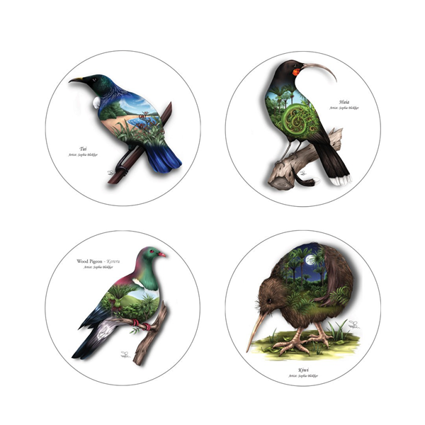 Picture of Coasters birds set 4