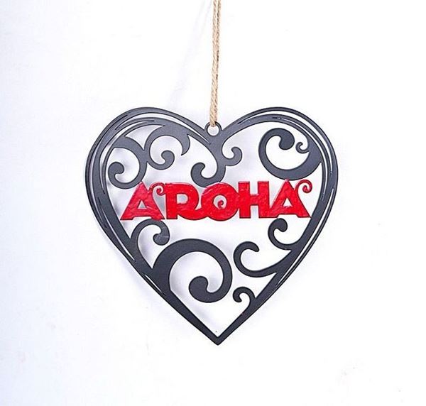 Picture of Metal hang heart aroha
