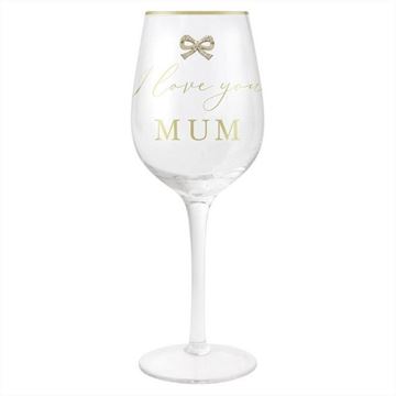 Picture of Mum wine glass with bow