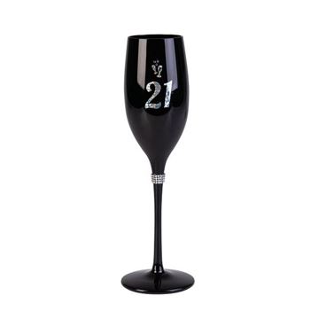 Picture of 21st black champagne flute