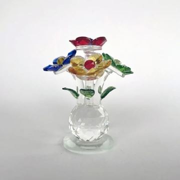 Picture of Crystal coloured flowers vase