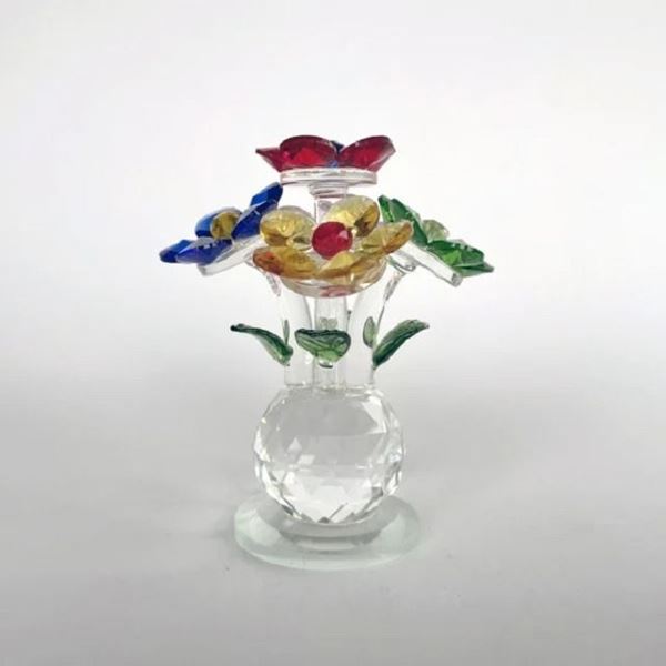Picture of Crystal coloured flowers vase