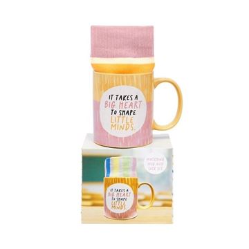 Picture of Teacher big heart mug/sock