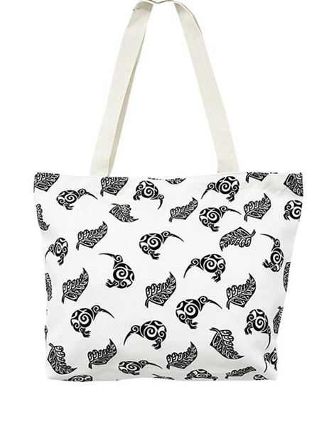 Picture of Black/white kiwi tote bag