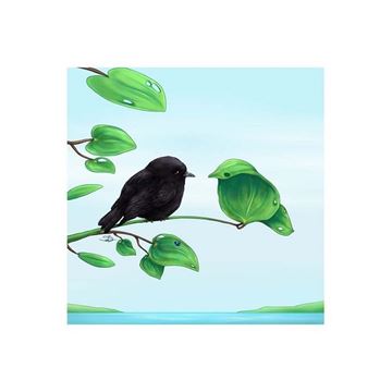 Picture of Tile 3D mirror black robin