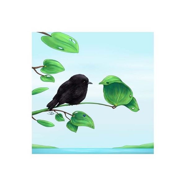Picture of Tile 3D mirror black robin