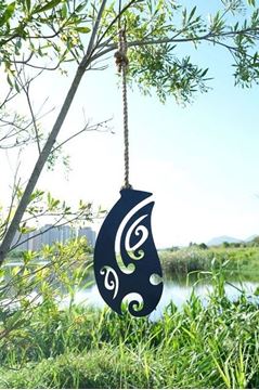 Picture of Metal hei matau on rope