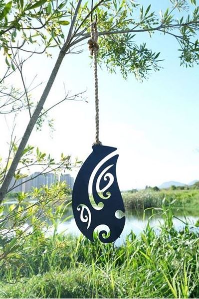 Picture of Metal hei matau on rope